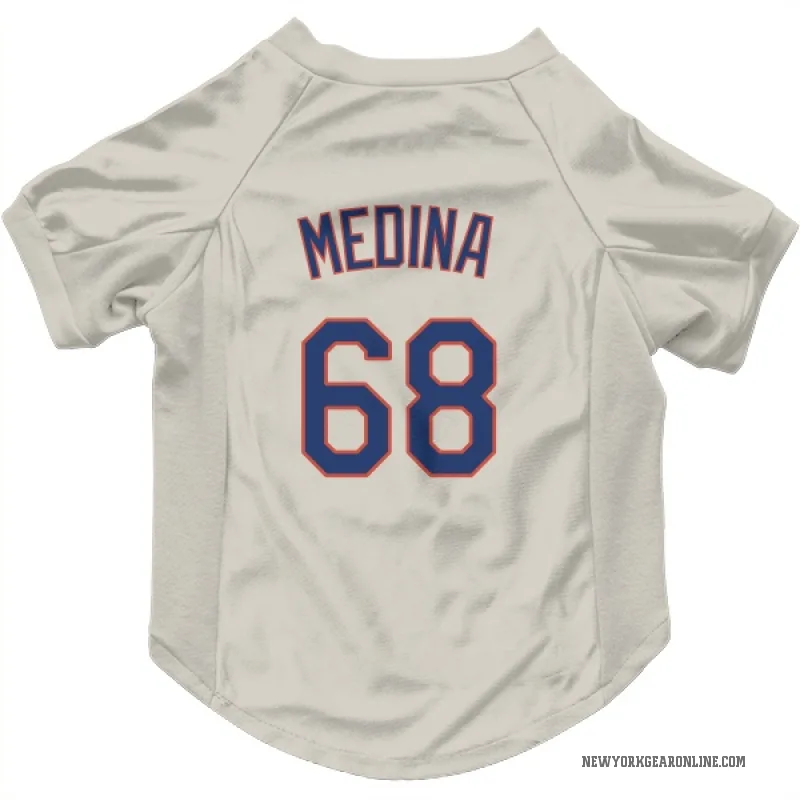 Adonis Medina  Cream New York Mets  Cat & Dog Pet Jersey