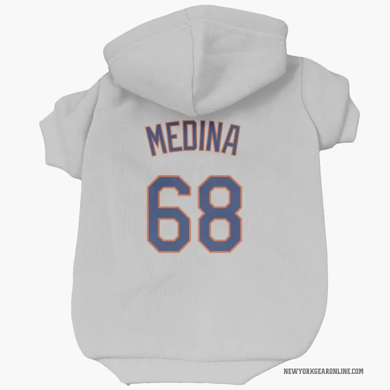 Adonis Medina  Gray New York Mets  Cat & Dog Pet Hoodie