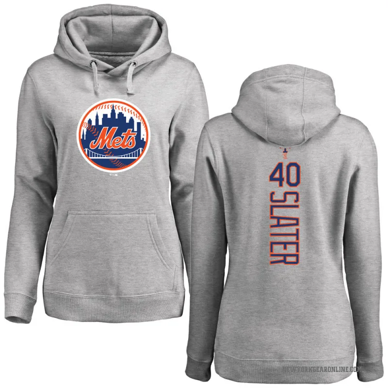 Austin Slater Women's New York Mets Ash Backer Pullover Hoodie