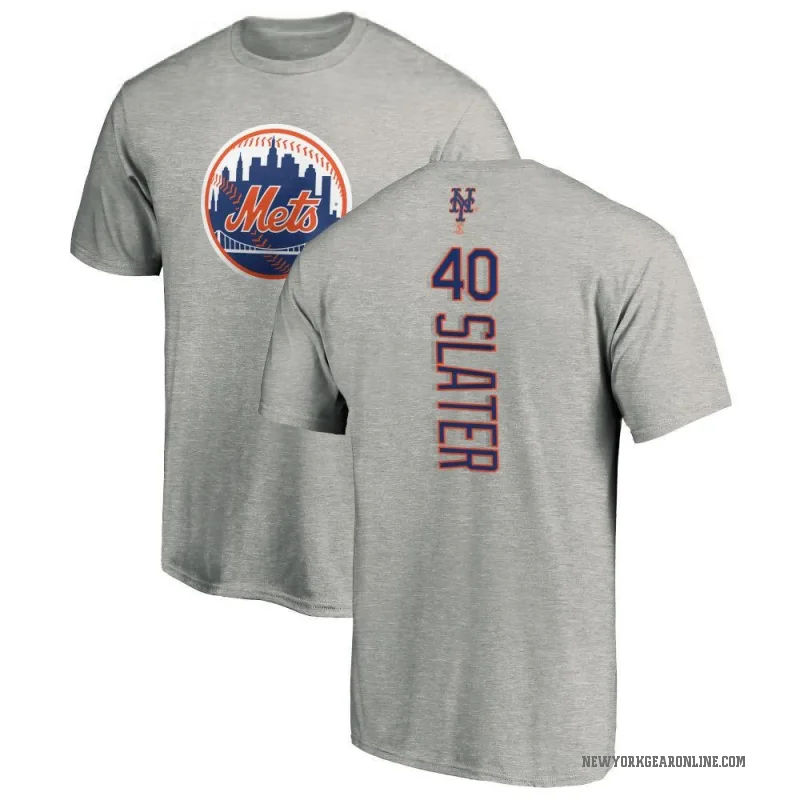 Austin Slater Youth Ash New York Mets Backer T-Shirt -