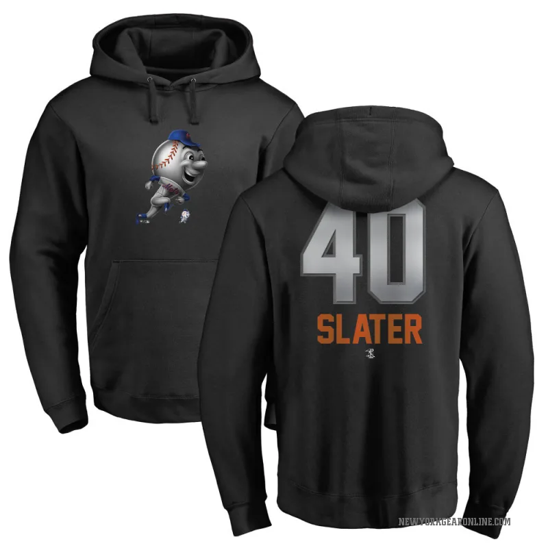 Austin Slater Youth Black New York Mets Branded Midnight Mascot Pullover Hoodie -
