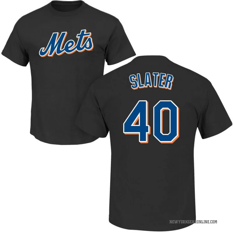 Austin Slater Youth Black New York Mets Roster T-Shirt -