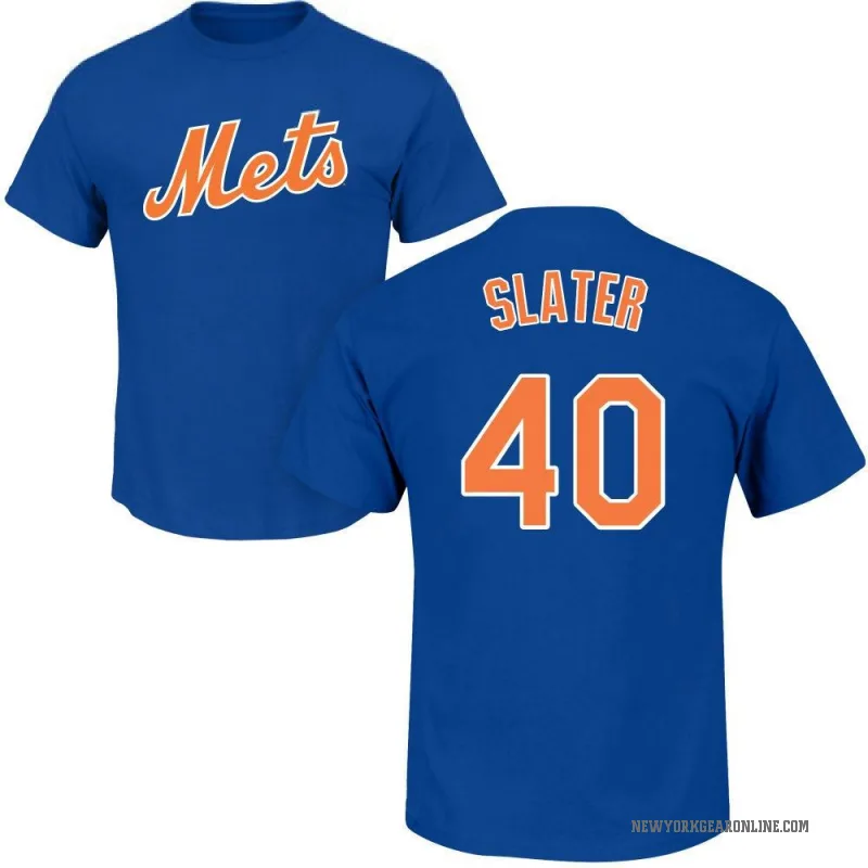 Austin Slater Youth Royal New York Mets Roster T-Shirt -