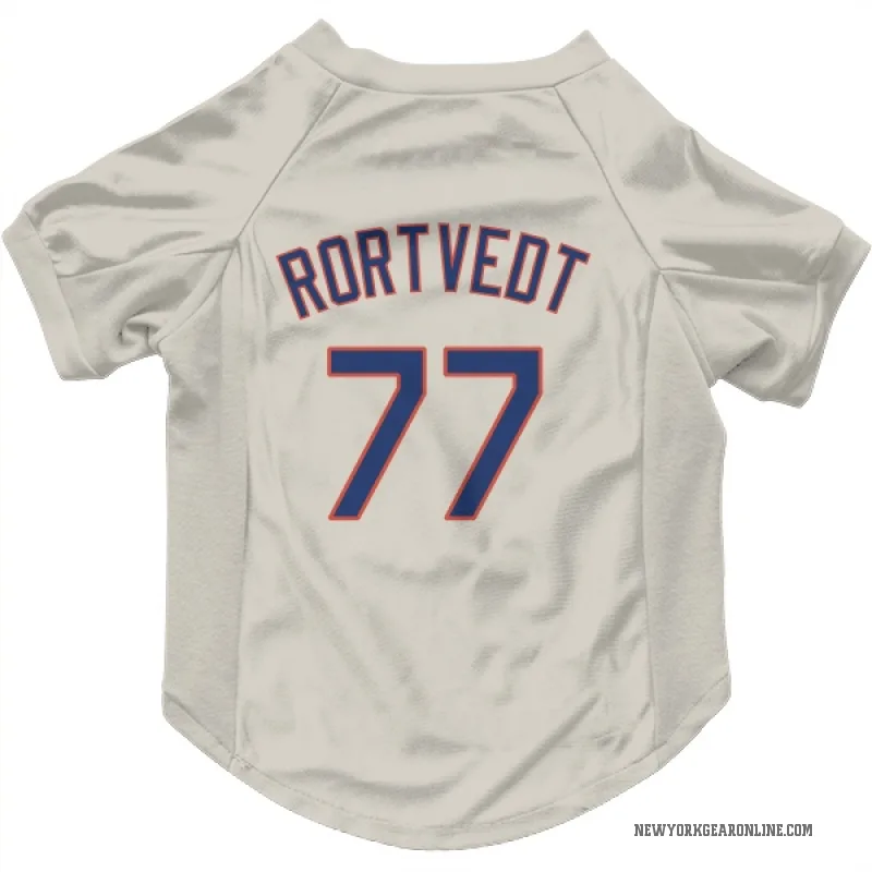 Ben Rortvedt  Cream New York Mets  Cat & Dog Pet Jersey
