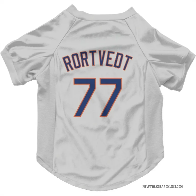 Ben Rortvedt  Gray New York Mets  Cat & Dog Pet Jersey
