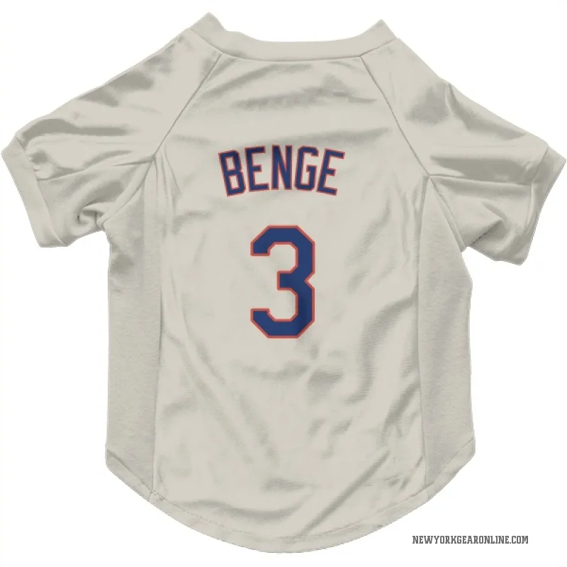Carson Benge  Cream New York Mets  Cat & Dog Pet Jersey