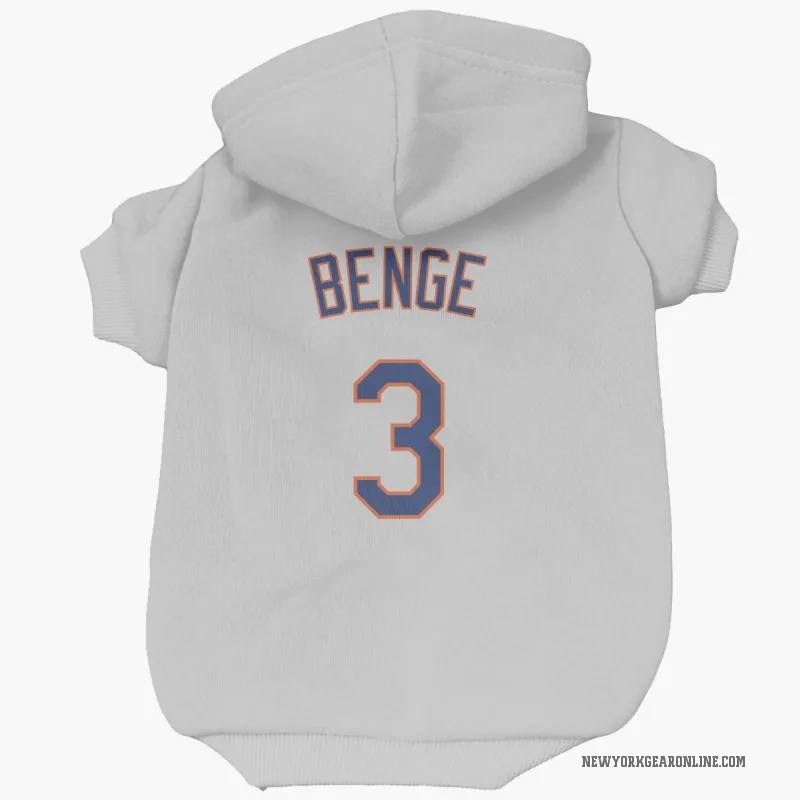 Carson Benge  Gray New York Mets  Cat & Dog Pet Hoodie