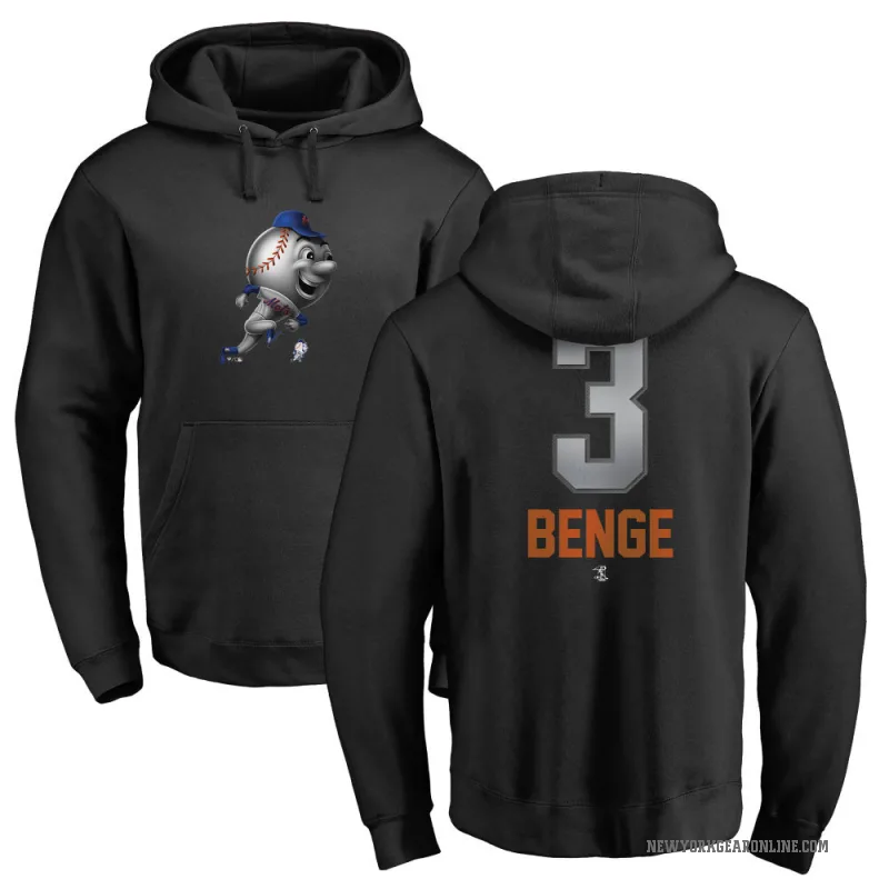 Carson Benge Men's Black New York Mets Branded Midnight Mascot Pullover Hoodie -