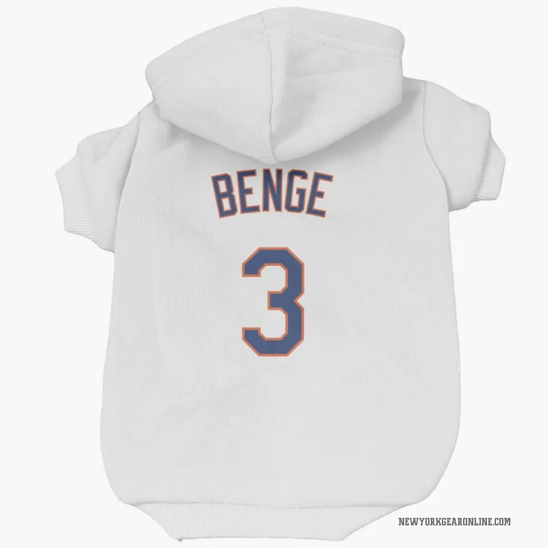 Carson Benge  White New York Mets  Cat & Dog Pet Hoodie