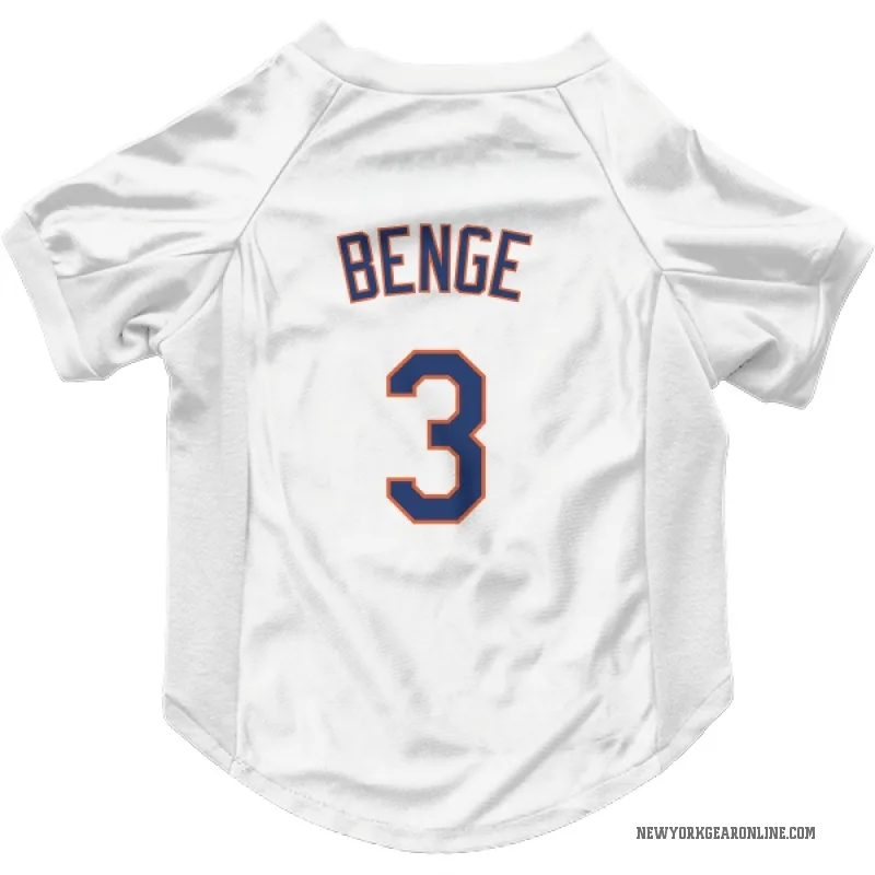 Carson Benge  White New York Mets  Cat & Dog Pet Jersey