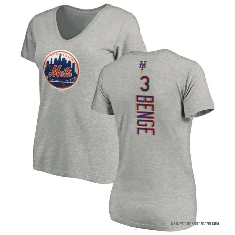Carson Benge Women's Ash New York Mets Backer Slim Fit T-Shirt -