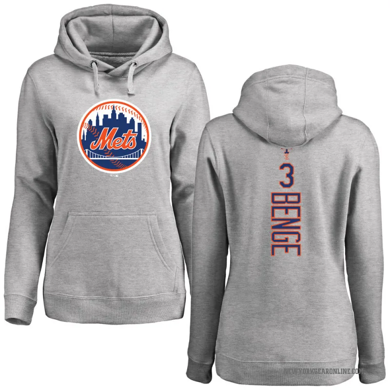 Carson Benge Women's New York Mets Ash Backer Pullover Hoodie
