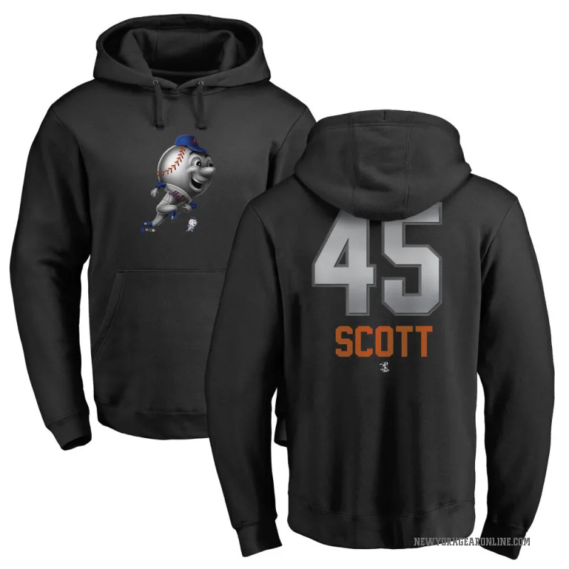 Christian Scott Men's Black New York Mets Branded Midnight Mascot Pullover Hoodie -