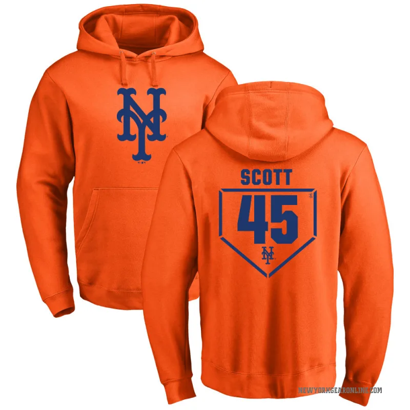 Christian Scott Men's Orange New York Mets Branded RBI Pullover Hoodie -