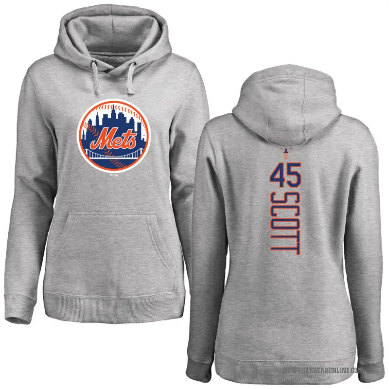 Christian Scott Women's New York Mets Ash Backer Pullover Hoodie