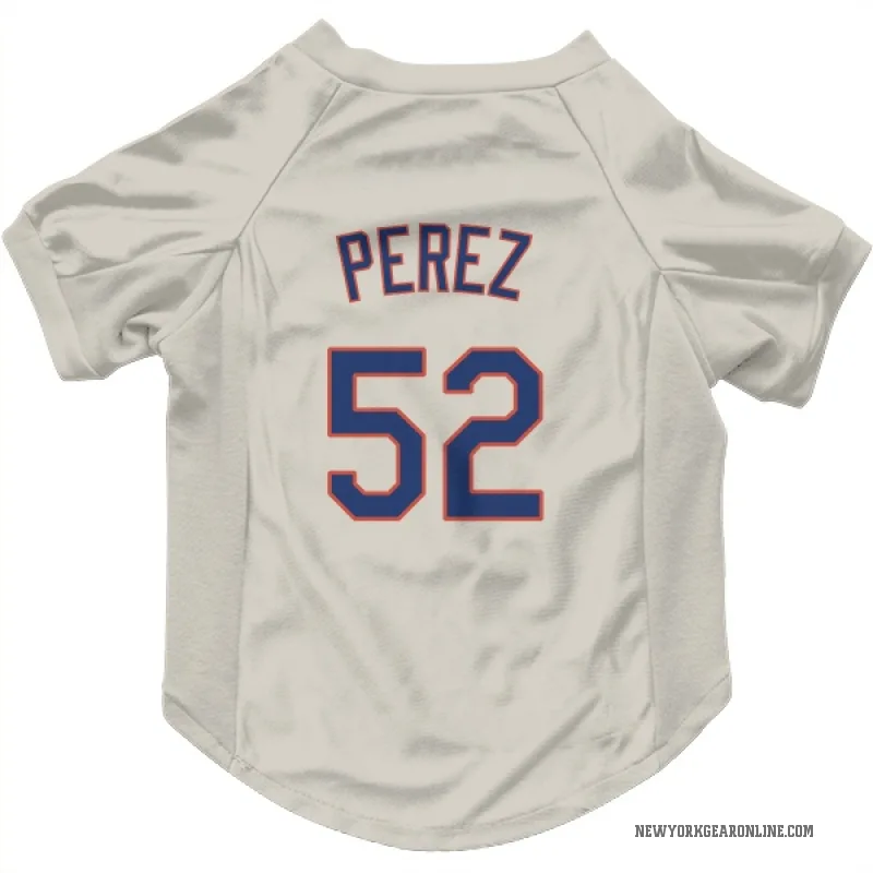 Cionel Perez  Cream New York Mets  Cat & Dog Pet Jersey