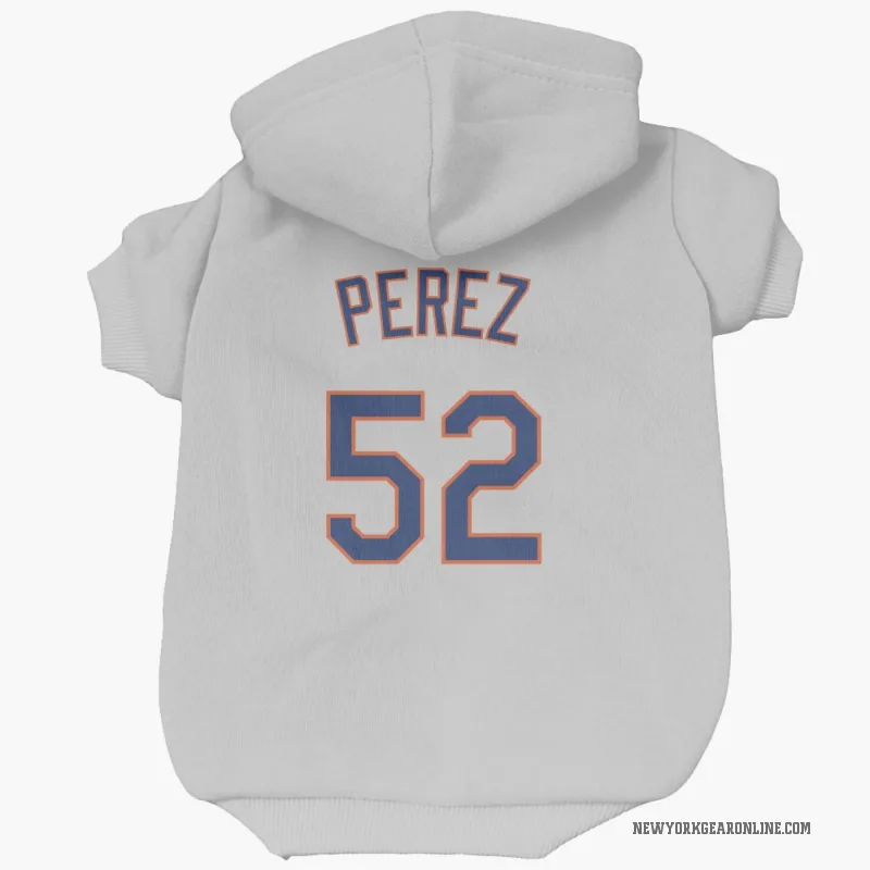Cionel Perez  Gray New York Mets  Cat & Dog Pet Hoodie