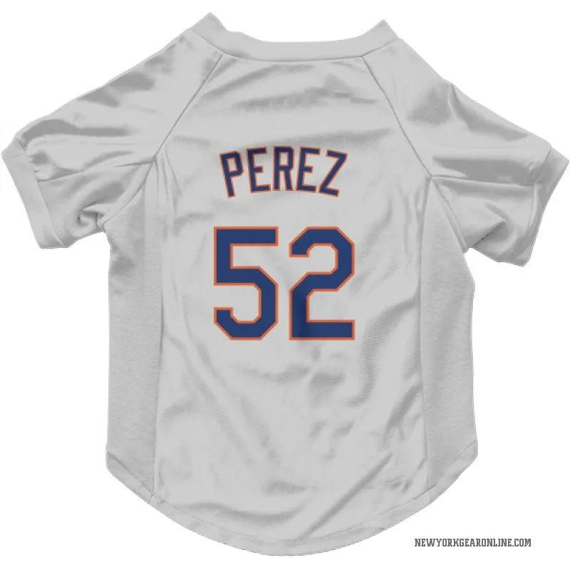 Cionel Perez  Gray New York Mets  Cat & Dog Pet Jersey