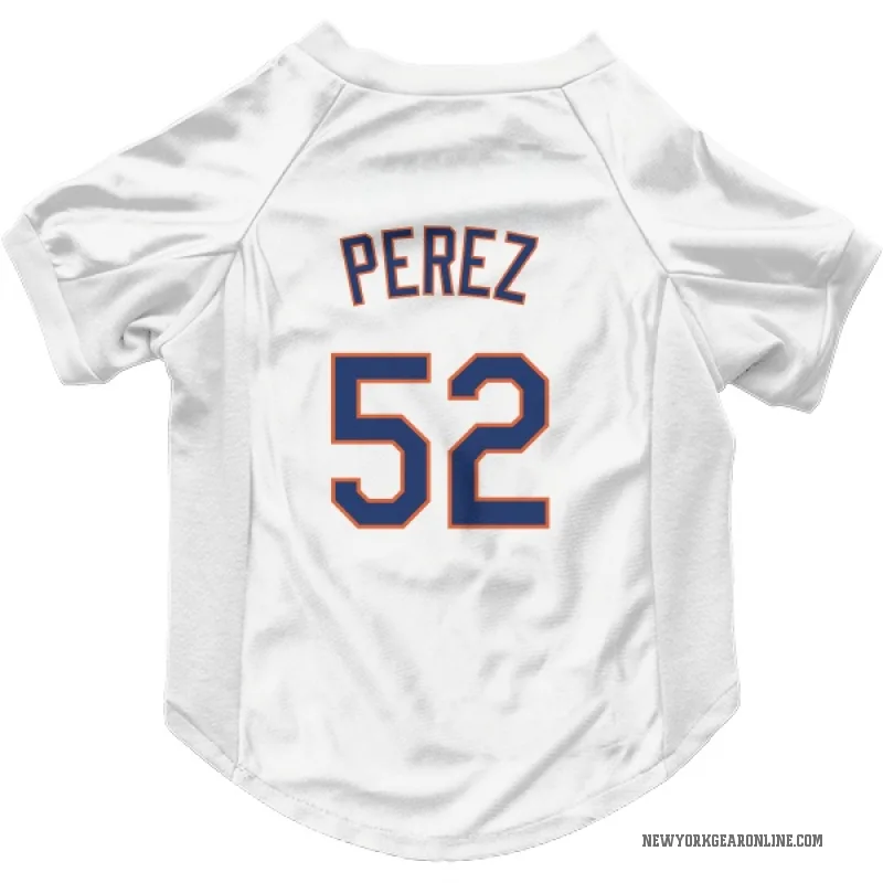 Cionel Perez  White New York Mets  Cat & Dog Pet Jersey