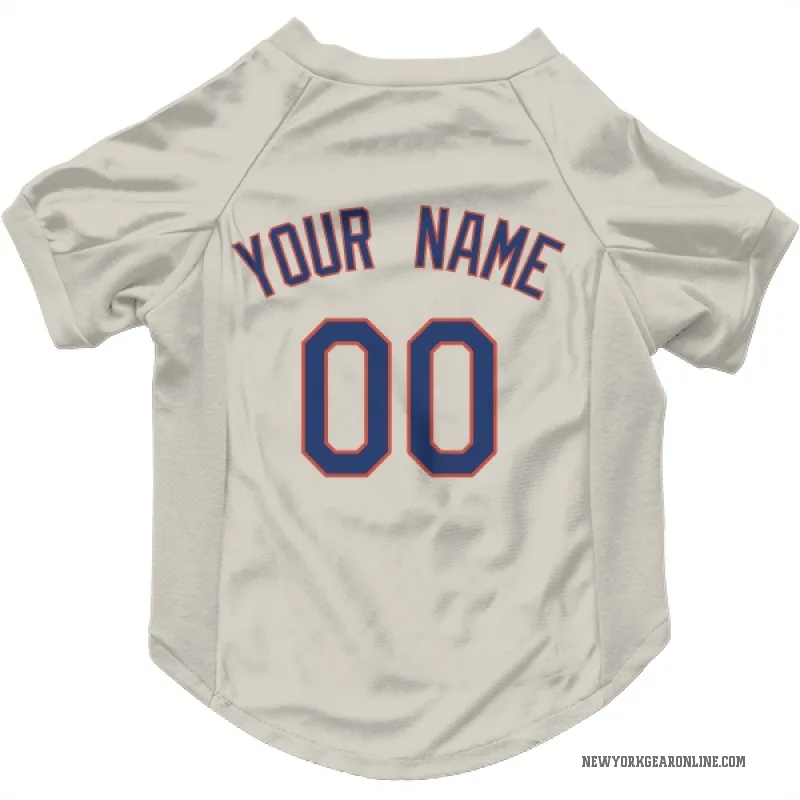 Custom  Cream New York Mets   Cat & Dog Pet Jersey