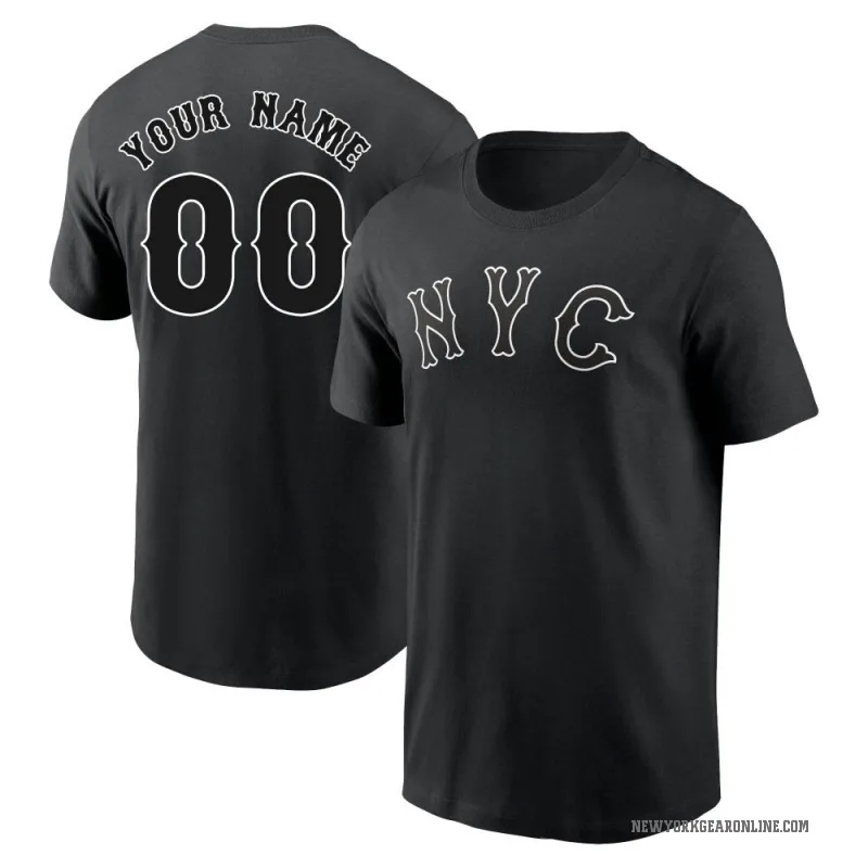 Custom Men's Black New York Mets 2024 City Connect T-Shirt