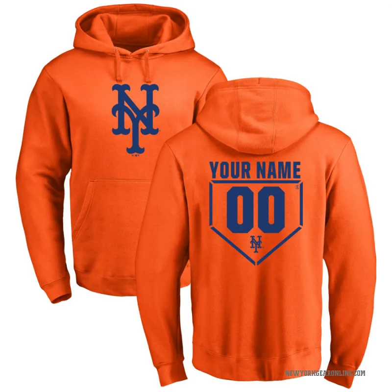 Custom Men's Orange New York Mets Branded RBI Pullover Hoodie -