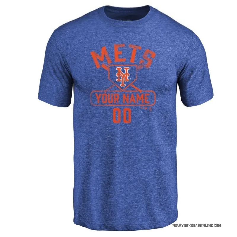 Custom Men's Royal New York Mets Base Runner T-Shirt -