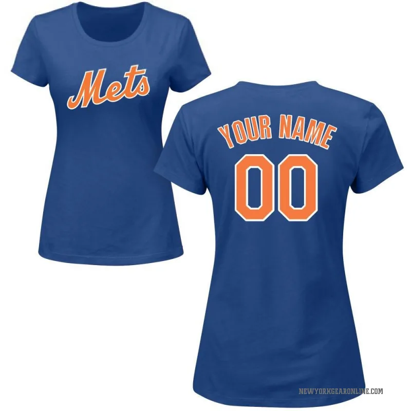 Custom Women's Royal New York Mets Roster T-Shirt -