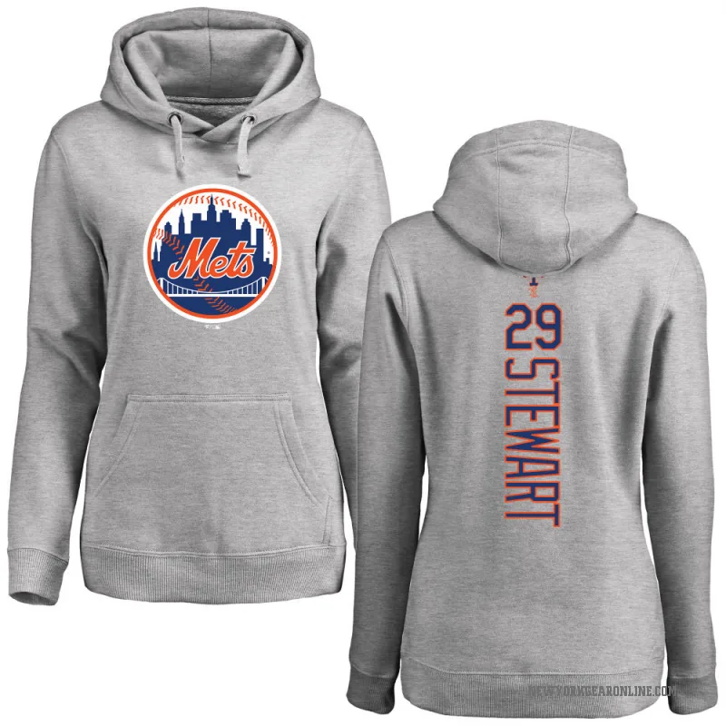 DJ Stewart Women's New York Mets Ash Backer Pullover Hoodie