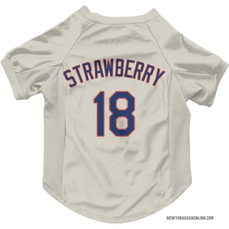Darryl Strawberry  Cream New York Mets  Cat & Dog Pet Jersey