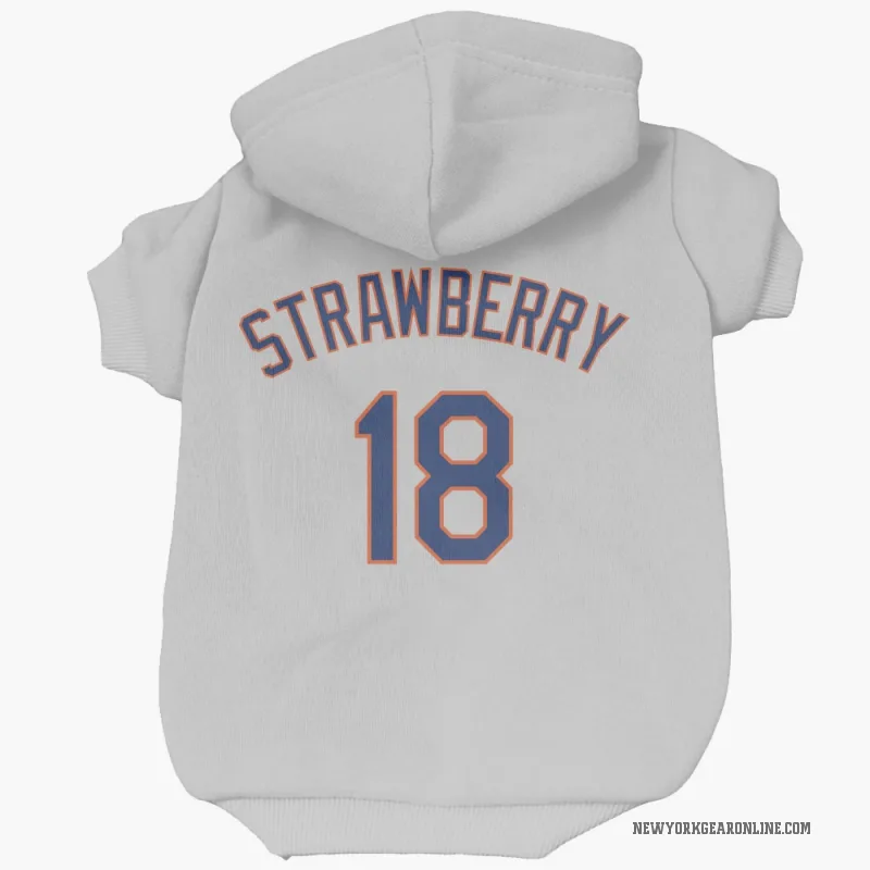 Darryl Strawberry  Gray New York Mets  Cat & Dog Pet Hoodie