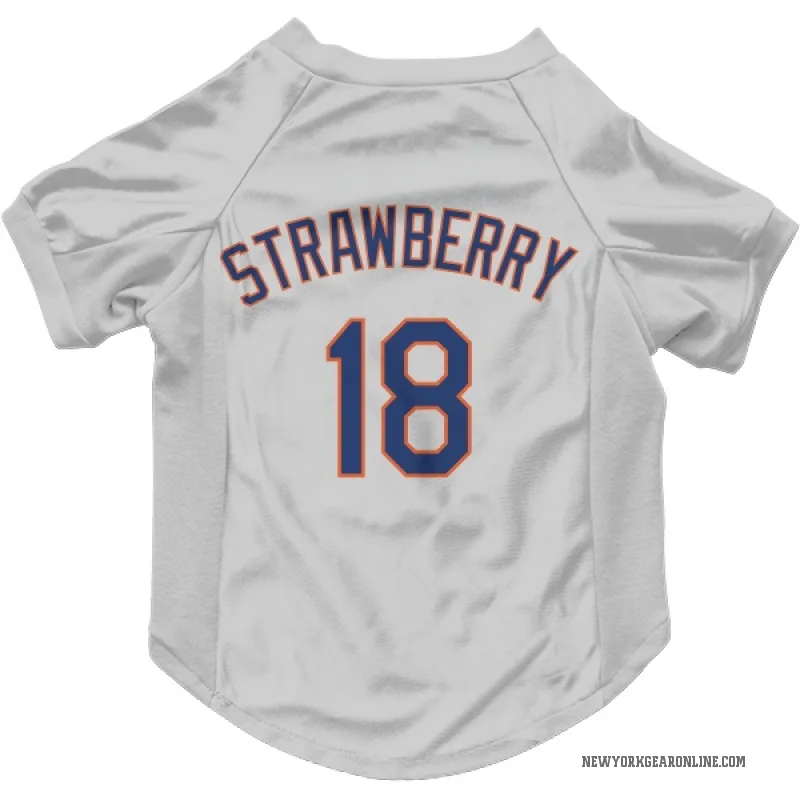 Darryl Strawberry  Gray New York Mets  Cat & Dog Pet Jersey