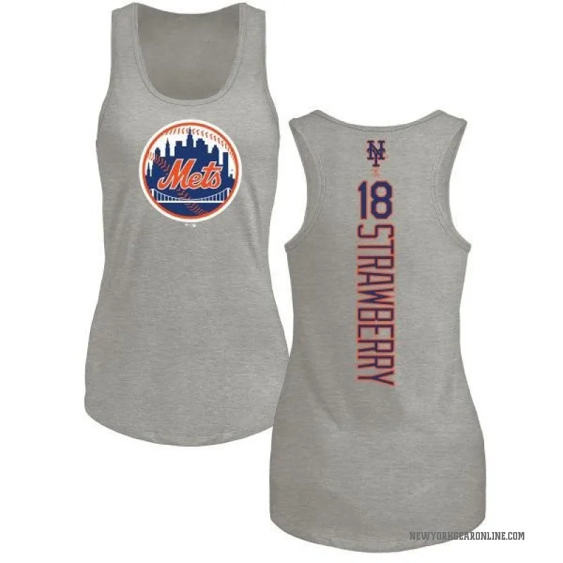 Darryl Strawberry Women's Ash New York Mets Backer Tank Top -