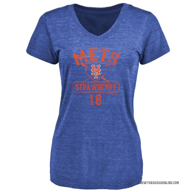 Darryl Strawberry Women's Royal New York Mets Base Runner T-Shirt -