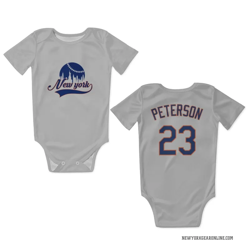 David Peterson  Gray New York Mets  Newborn & Infant Bodysuit