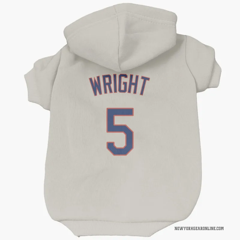 David Wright  Cream New York Mets  Cat & Dog Pet Hoodie