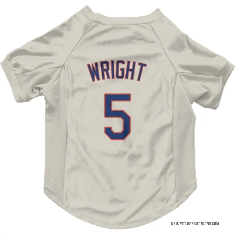 David Wright  Cream New York Mets  Cat & Dog Pet Jersey