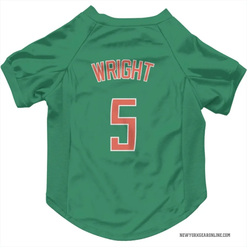 David Wright  Green New York Mets  Cat & Dog Pet Jersey