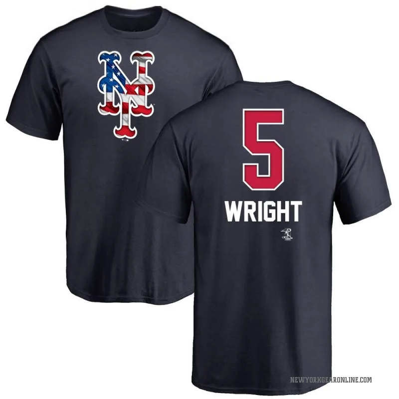 David Wright Men's Navy New York Mets Name and Number Banner Wave T-Shirt -