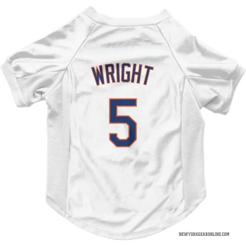David Wright  White New York Mets  Cat & Dog Pet Jersey