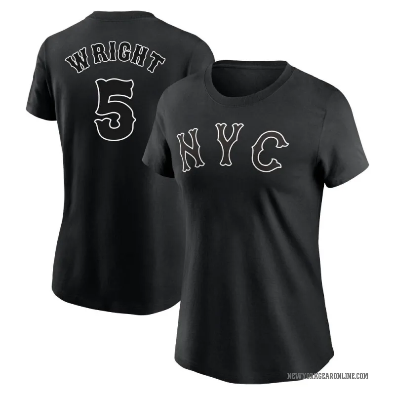 David Wright Women's Black New York Mets 2024 City Connect T-Shirt