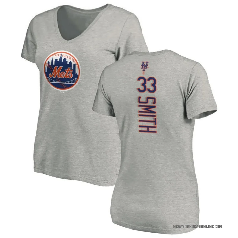 Drew Smith Women's Ash New York Mets Backer Slim Fit T-Shirt -