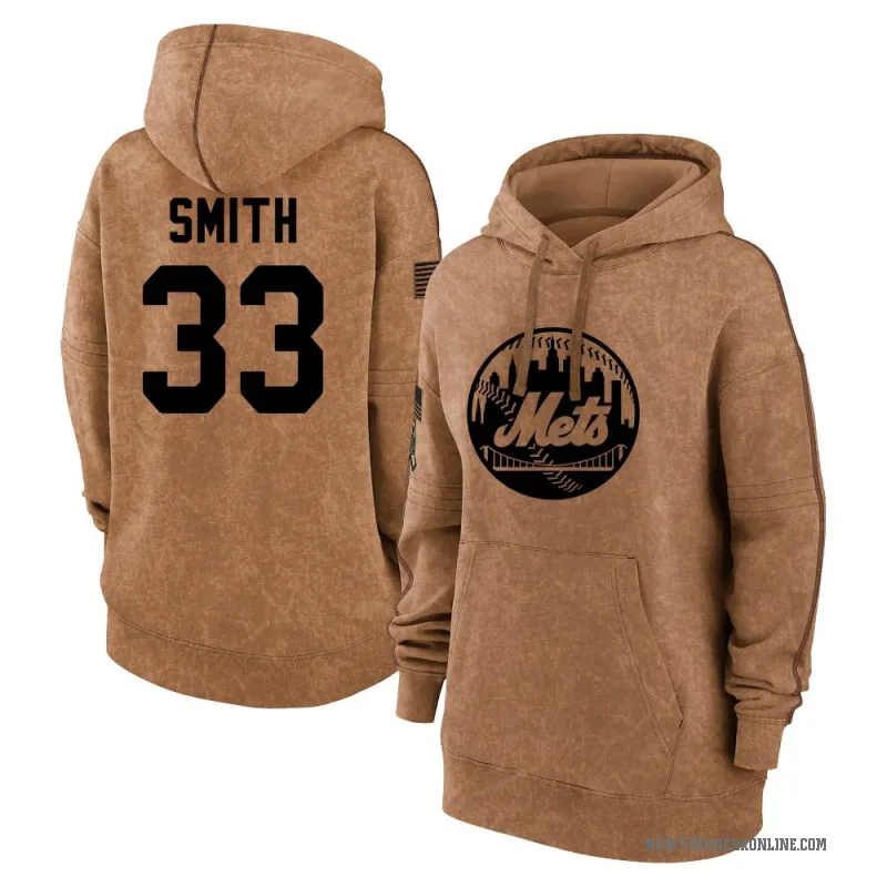 Drew Smith Women's Brown New York Mets 2023 Salute to Service Pullover Hoodie