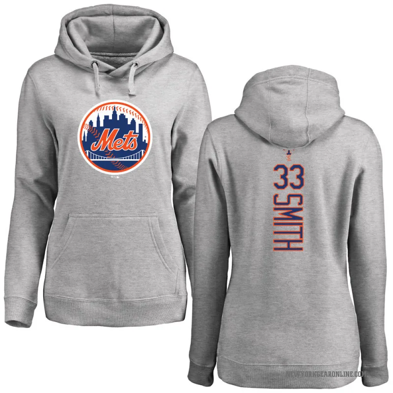 Drew Smith Women's New York Mets Ash Backer Pullover Hoodie