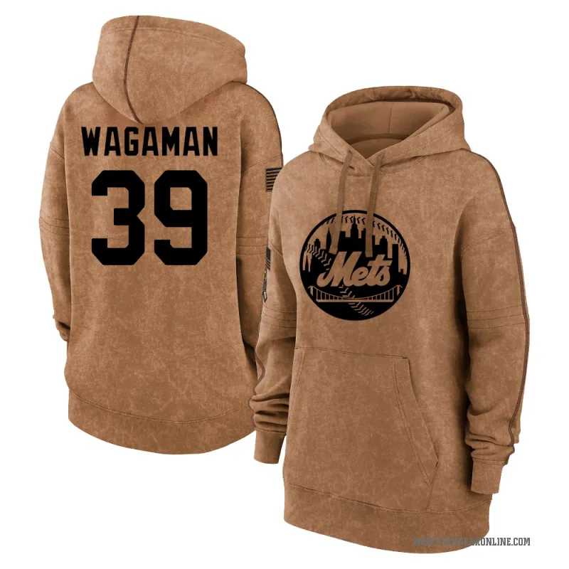 Eric Wagaman Women's Brown New York Mets 2023 Salute to Service Pullover Hoodie
