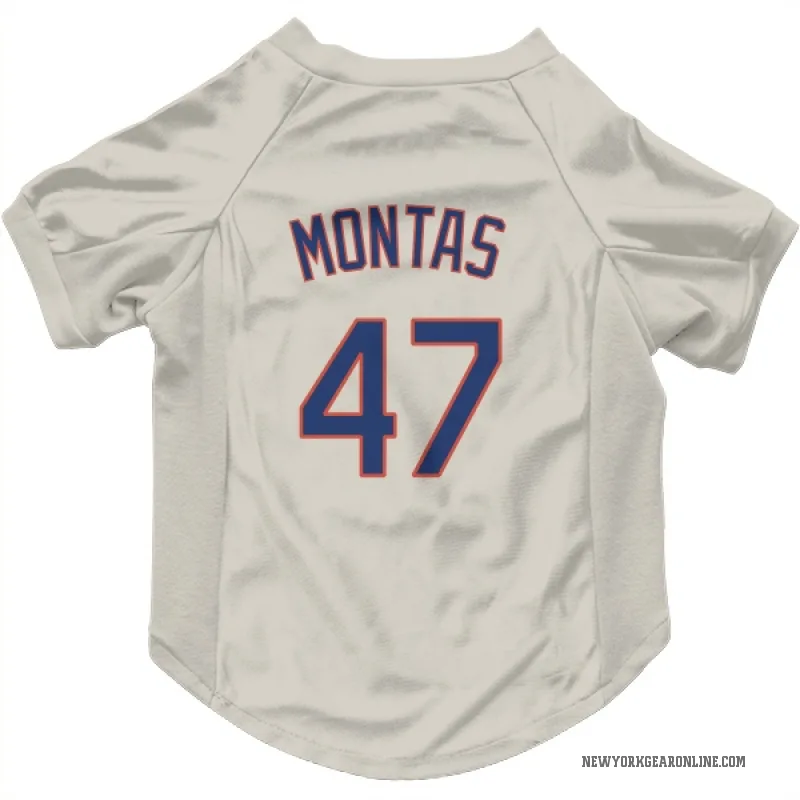 Frankie Montas  Cream New York Mets  Cat & Dog Pet Jersey