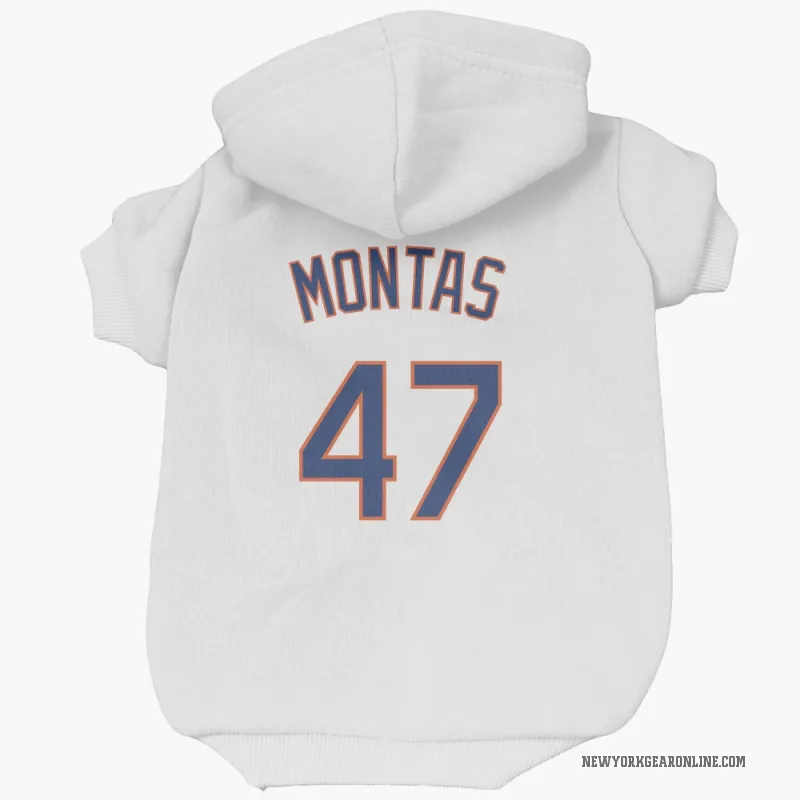 Frankie Montas  White New York Mets  Cat & Dog Pet Hoodie