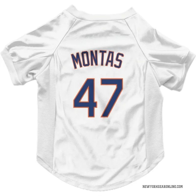 Frankie Montas  White New York Mets  Cat & Dog Pet Jersey