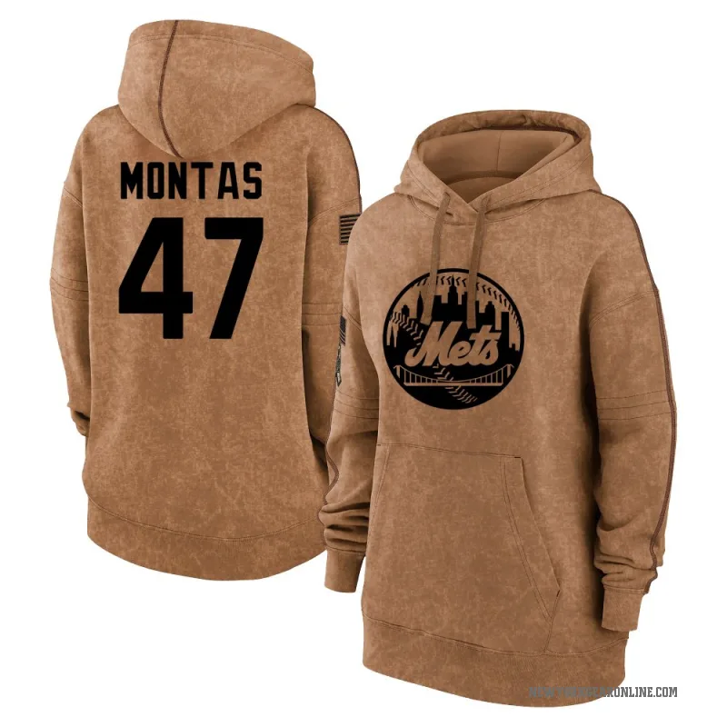 Frankie Montas Women's Brown New York Mets 2023 Salute to Service Pullover Hoodie