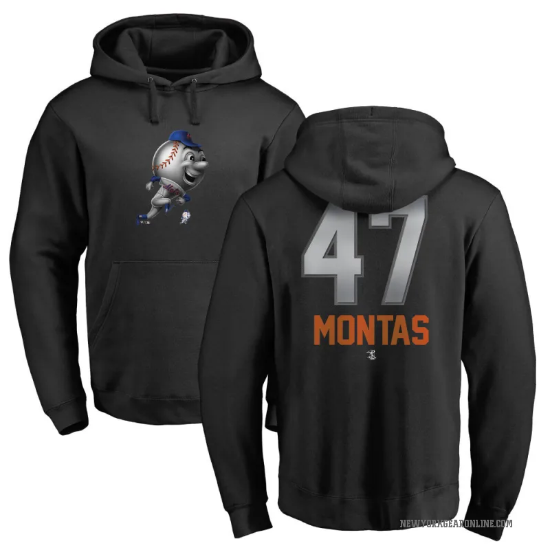 Frankie Montas Youth Black New York Mets Branded Midnight Mascot Pullover Hoodie -